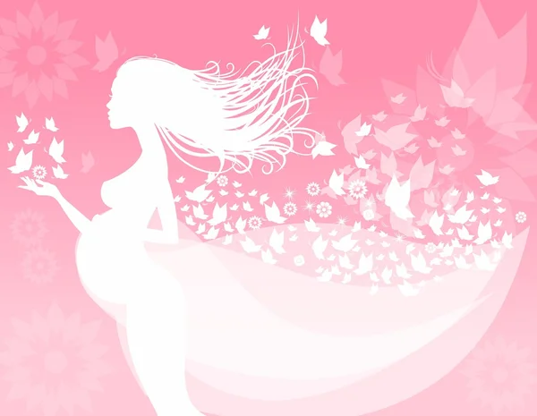 Hamile bir kadının silueti.