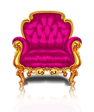 Altın trim ile parlak pembe sandalye