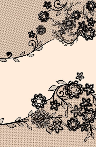 Vector lace, pattern postcard
