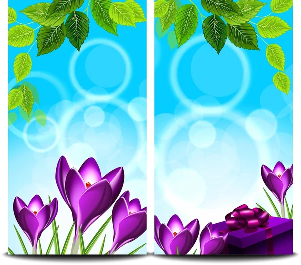 Våren banners, 8 mars — Stock vektor