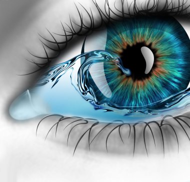 Eye with water