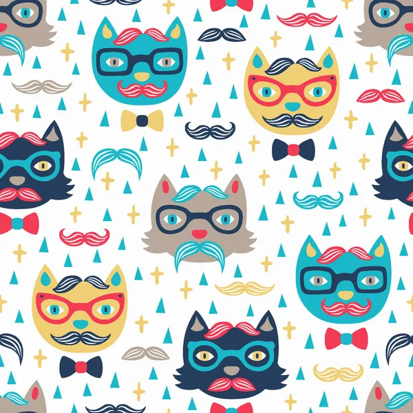 Gato Hipster — Vector de stock