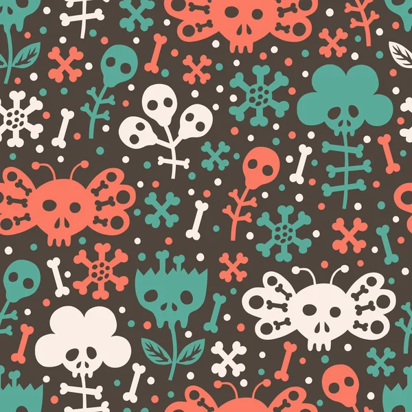 Skull seamless pattern — Stock Vector