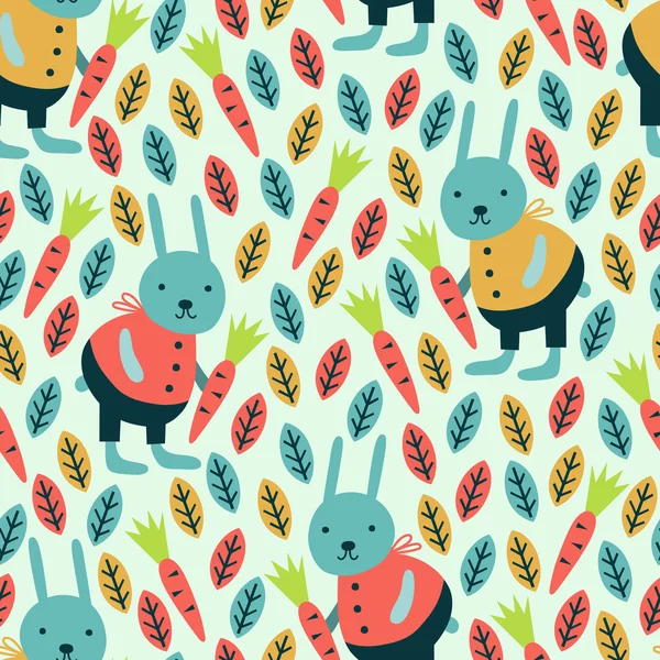 Rabbit seamless pattern — Stock Vector