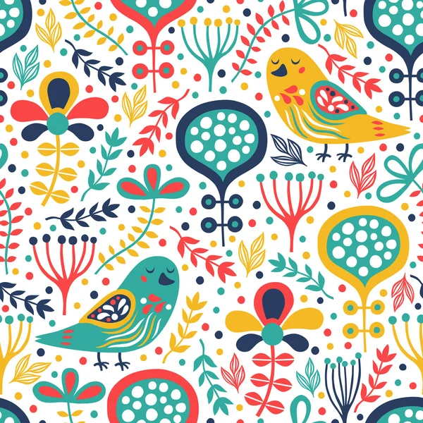 Bird seamless pattern — Stock Vector