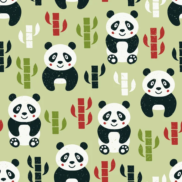 Padrão sem costura Panda — Vetor de Stock