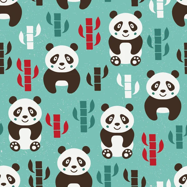 Panda naadloos patroon — Stockvector