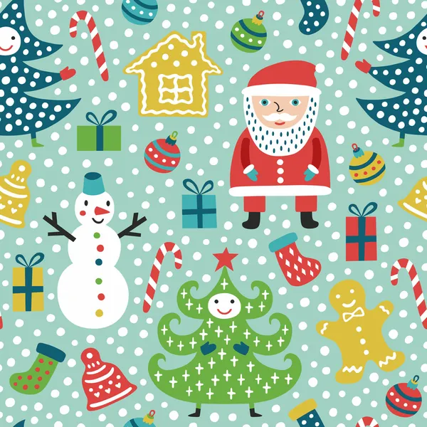 Kerstmis naadloos patroon — Stockvector