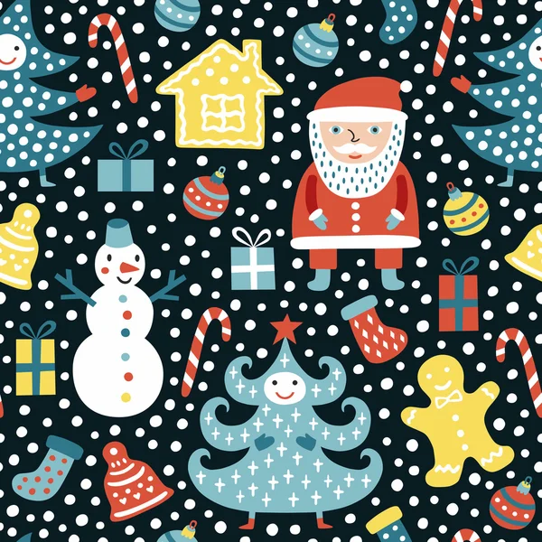 Kerstmis naadloos patroon — Stockvector