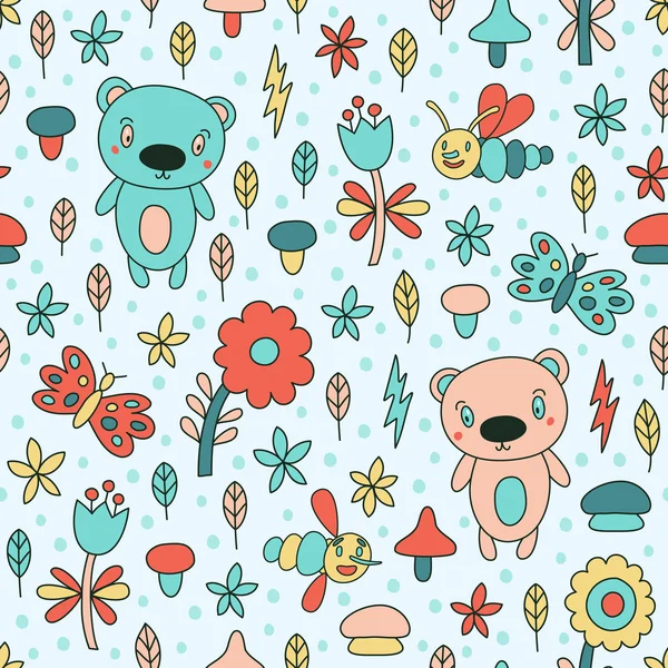 Bear seamless pattern — Stock Vector