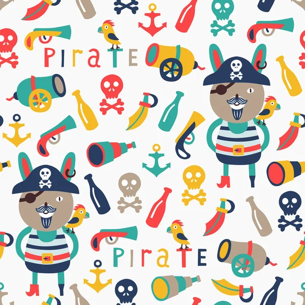 Pirate seamless pattern — Stock Vector