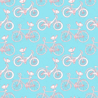 Bisiklet doodle desen