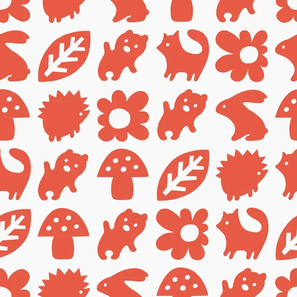 Funny animal pattern — Stock Vector