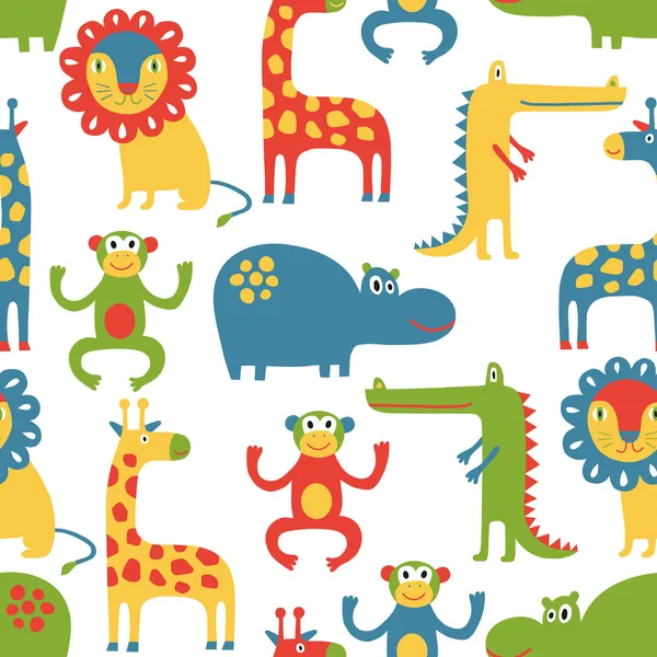 African animal seamless pattern — Stock Vector