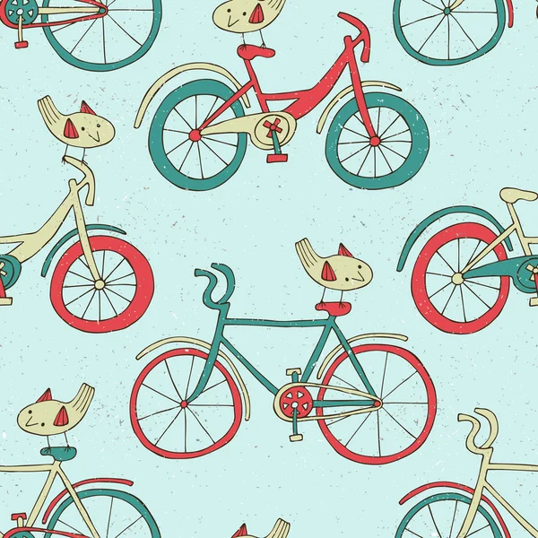 Fiets doodle patroon — Stockvector