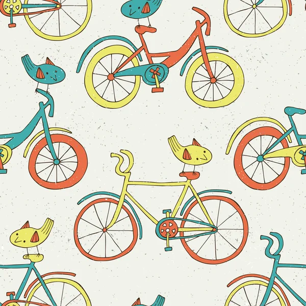 Fiets doodle patroon — Stockvector