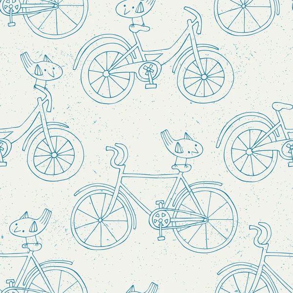 Bicicleta doodle padrão — Vetor de Stock