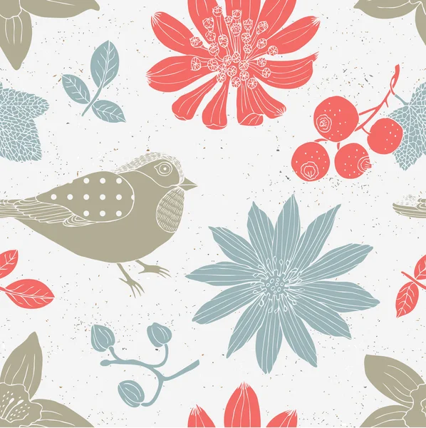 Bird and flower background — Stock Vector