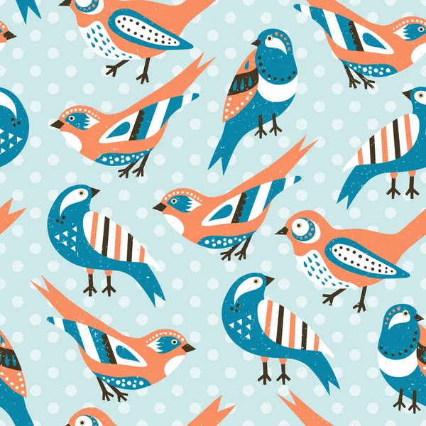 Modèle sans couture oiseau — Image vectorielle