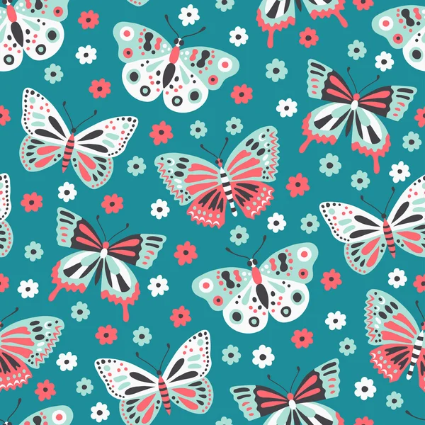 Butterfly seamless background — Stock Vector