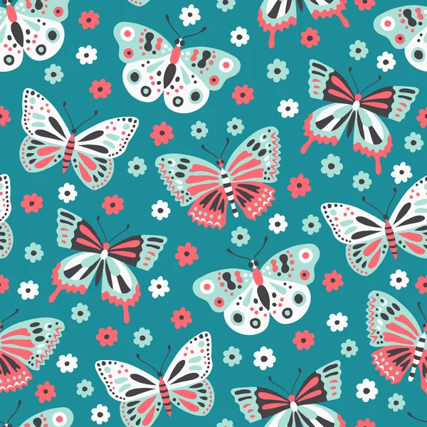 Fondo inconsútil de mariposa — Vector de stock