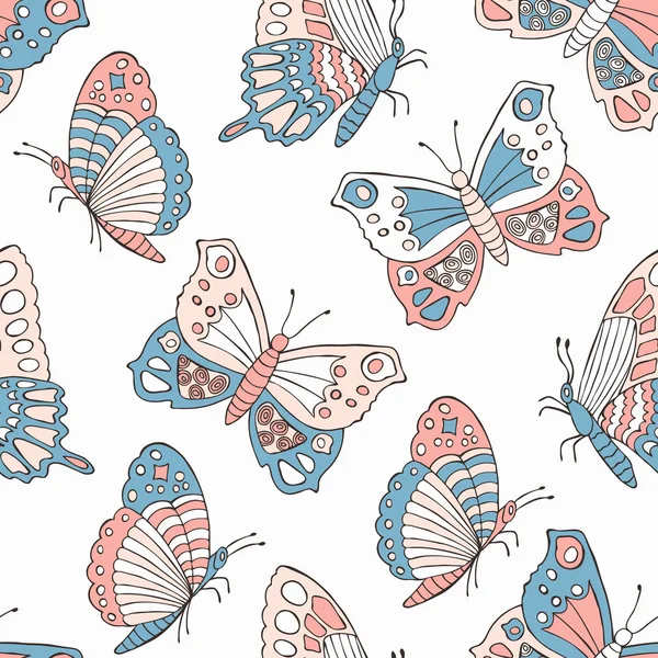 蝴蝶无缝图案 — 图库矢量图片