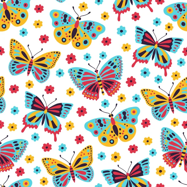 Fondo inconsútil de mariposa — Vector de stock