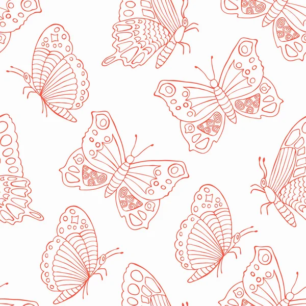 Butterfly sömlös bakgrund — Stock vektor