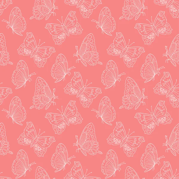 Butterfly sömlös bakgrund — Stock vektor