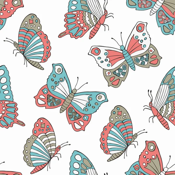 Fondo inconsútil de mariposa — Vector de stock