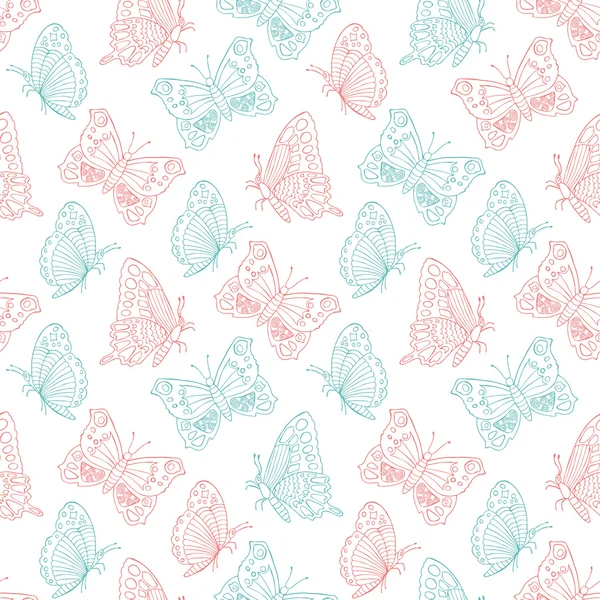 Schmetterling nahtlosen Hintergrund — Stockvektor