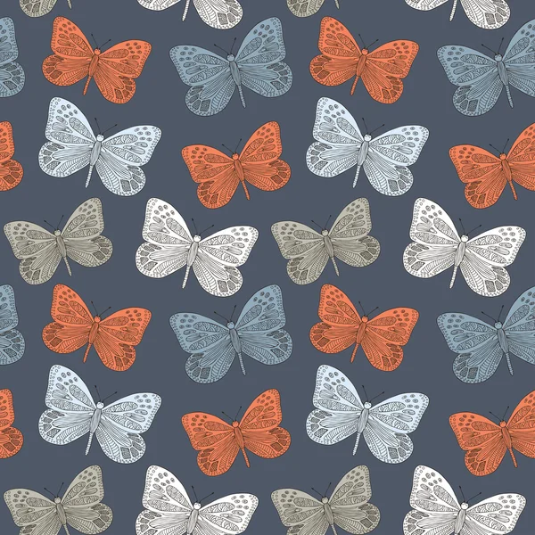 Fondo inconsútil de mariposa — Vector de stock