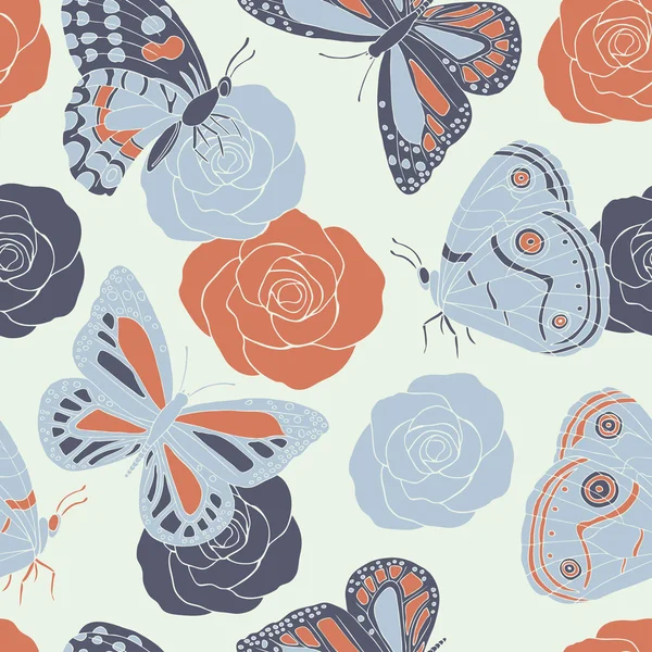 蝶のシームレスパターン — ストックベクタ