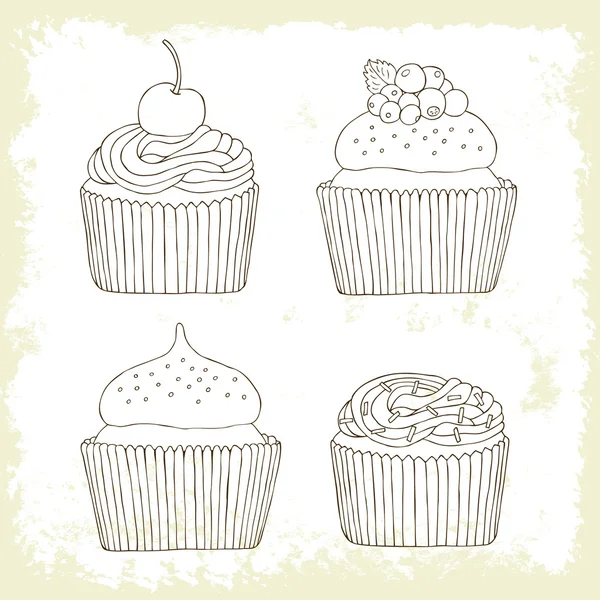 Cupcake collection — Stock Vector