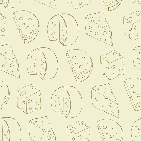 Retro cheese seamless pattern — Stock Vector