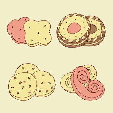 elle çizilmiş çerez vektör