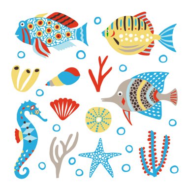 Deniz yaşamı şirin seti