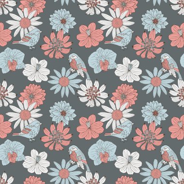 kuş elle çizilmiş desen