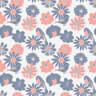 kuş elle çizilmiş desen