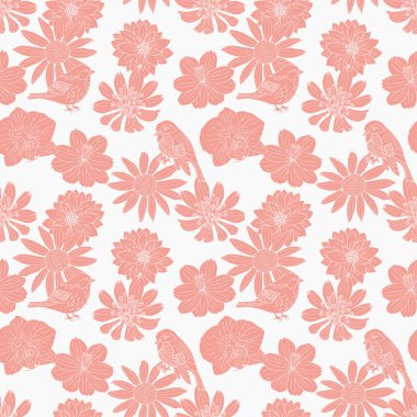 kuş elle çizilmiş desen