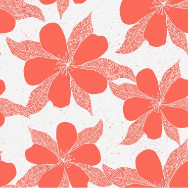 çiçek retro seamless modeli