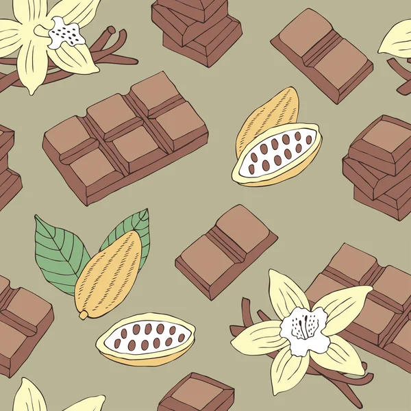 Chocolade naadloos patroon — Stockvector
