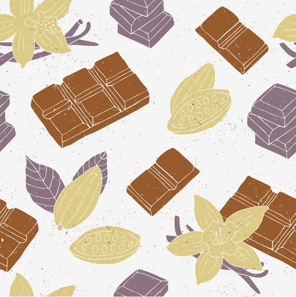 Modèle sans couture au chocolat — Image vectorielle