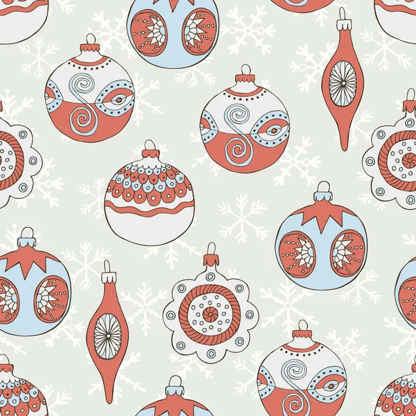 Christmas ball seamless pattern — Stock Vector