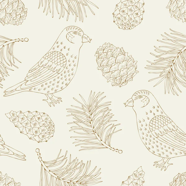 Modèle sans couture oiseau — Image vectorielle