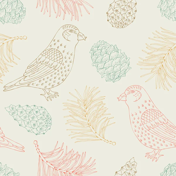 Modèle sans couture oiseau — Image vectorielle
