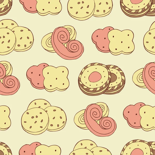 クッキーのシームレスなパターン — ストックベクタ