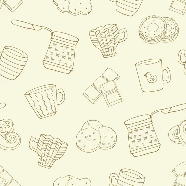 Dessert motif sans couture — Image vectorielle