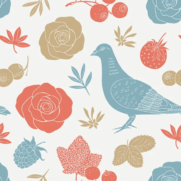 Dove seamless pattern — Stock Vector