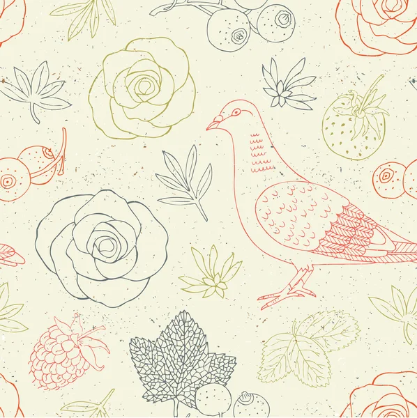 Colombe motif sans couture — Image vectorielle